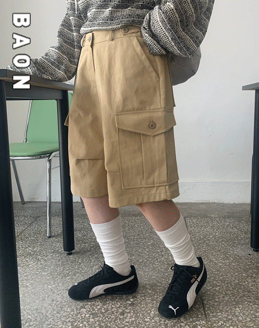 [BAON] 펜프 비조 카고 하프 팬츠 (2color)