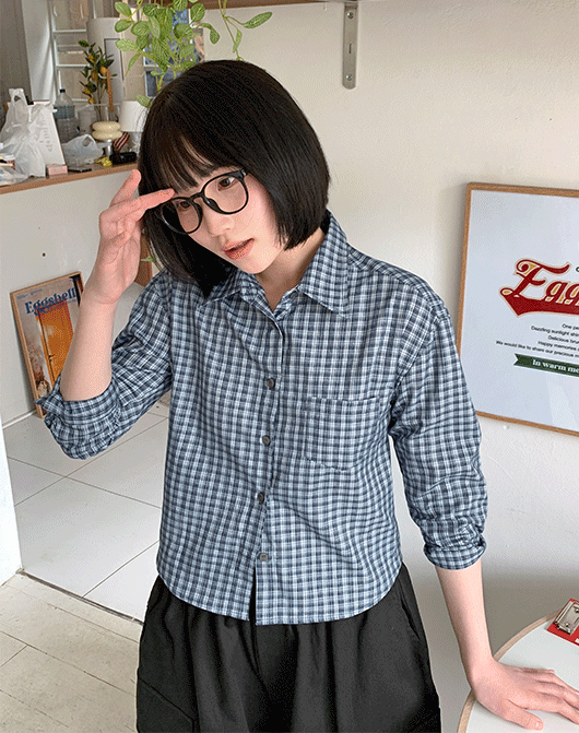 [3일간 new 5% sale] 메티코 긱시크 체크 크롭 셔츠 (2color)