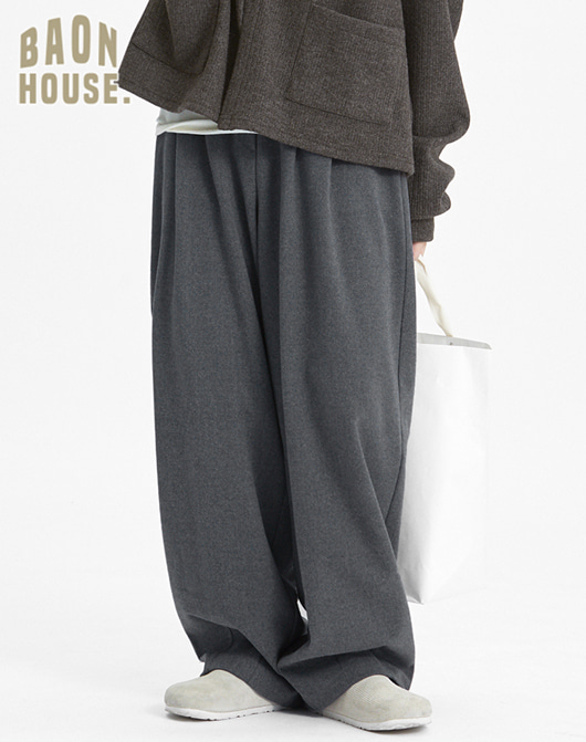 [BAONHOUSE] Benji pintuck winter slacks (3color)