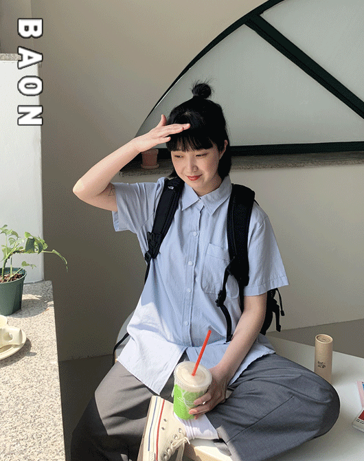 [BAON] 헤카 포켓 반팔 셔츠 (3color)