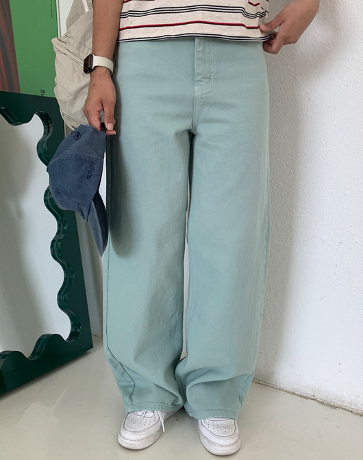 느푸 컬러 코튼 팬츠 (2color)