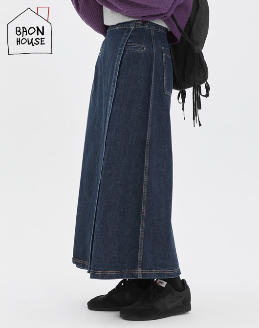 [2천장돌파][BAONHOUSE] Aroni denim wrap skirt (2color)