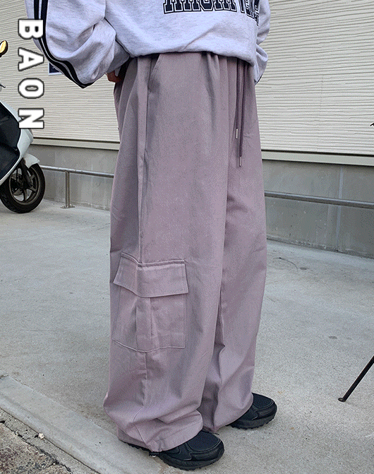 [BAON] 오보미 코튼 밴딩 카고 팬츠 (4color)