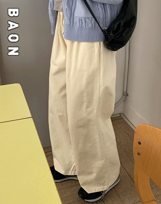 [롱숏ver/4천장돌파][BAON] 우티엔 코튼 밴딩 일자 팬츠 (6color)