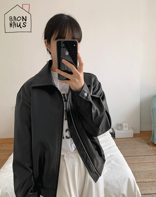 [2천장돌파][BAON] 미젠다 레더 집업 자켓 (2color)