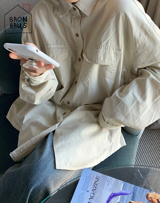 [6천장돌파][BAON] 킨쿠즈 포켓 오버 셔츠 (3color)
