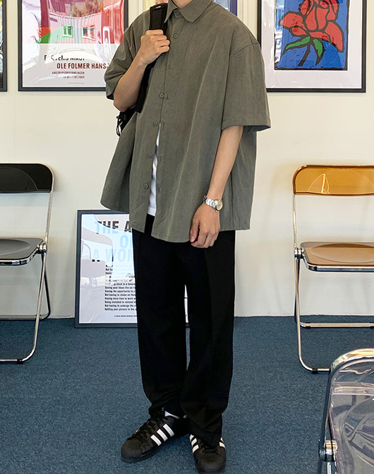 [BOY] 니키 피그먼트 반팔 오버 셔츠 (3color)