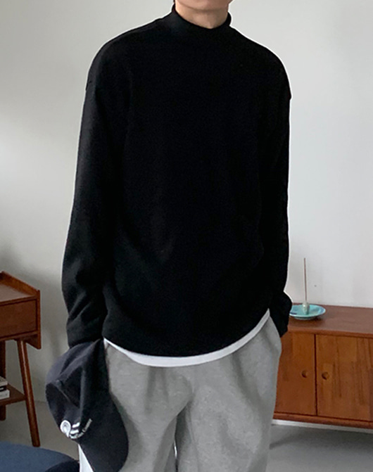 [BOY] 카무 기모 반폴라 니트 (6color)