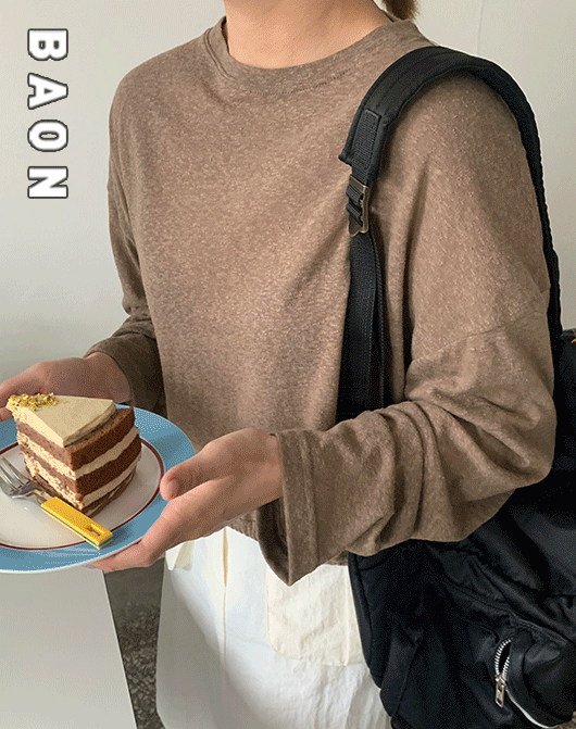 [BAON] 피텐 썸머 백리본 긴팔 티 (3color)