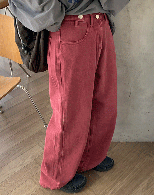 캐사디 컬러 피그먼트 비조 팬츠 (3color)