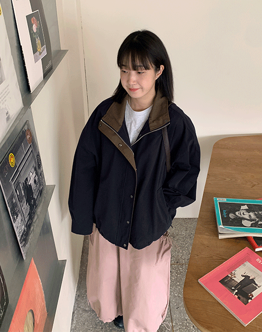 [unisex] 텐닛 투웨이 배색 야상 자켓 (2color)