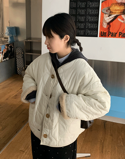 빈슨 리버시블 퀼팅 양털 자켓 (4color)