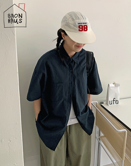 [3일간 new 5% sale] [BAONHAUS] 미네프 린넨 오버 반팔 셔츠 (3color)